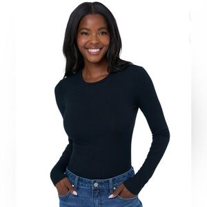 Bodysuit Edited by Remi Bader Plus Size Slimming Black Long Sleeve